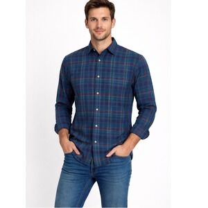 Pendleton Mens M Vintage‎ Wool Long Sleeve Button Down Shirt Blue Red Casual